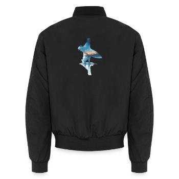 Surfer's Dream bei Sonnenuntergang - Unisex Bomberjacke - Schwarz - Hinten - AI Model Male 185 light (185cm)