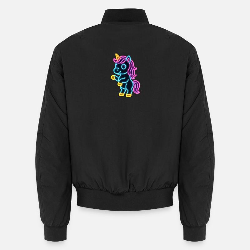 Süßes Neon Einhorn stehend | Bunt und leuchtend Unisex Bomberjacke
