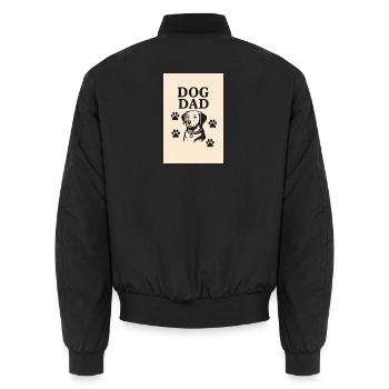 Papa chien - Bomber unisexe - noir - Dos - AI Model Male 185 light (185cm)