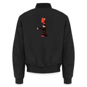 Flemish - Unisex Bomber Jacket - black - Back - AI Model Male 185 light (185cm)
