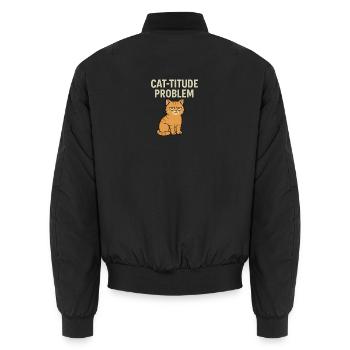 Ausgeprägte Katzengefühle - Unisex Bomberjacke - Schwarz - Hinten - AI Model Male 185 light (185cm)