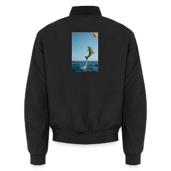 Marine Fantasy - Unisex Bomber Jacket - black - Back - AI Model Male 185 light (185cm)