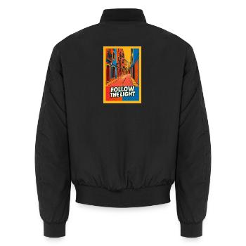 Suivez la lumière de la rue Pop - Bomber unisexe - noir - Dos - AI Model Male 185 light (185cm)