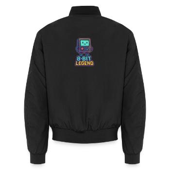 8-Bit-Legende Retro-Gaming-Charakter - Unisex Bomberjacke - Schwarz - Hinten - AI Model Male 185 light (185cm)