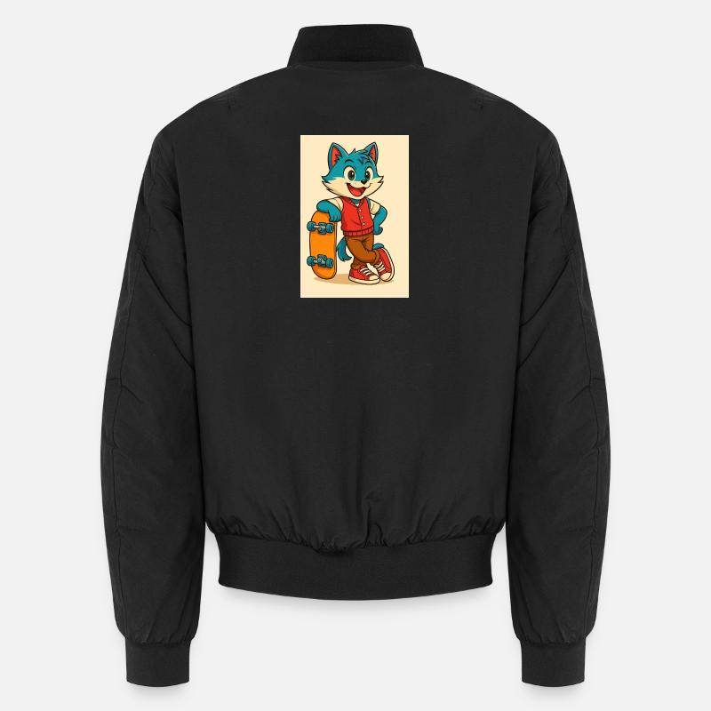 Scooter Fox mit Skateboard Unisex Bomberjacke