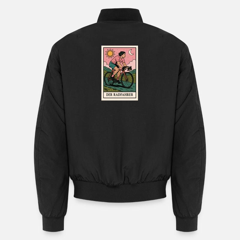 Der Radfahrer Illustration - Unisex Bomberjacke - Schwarz