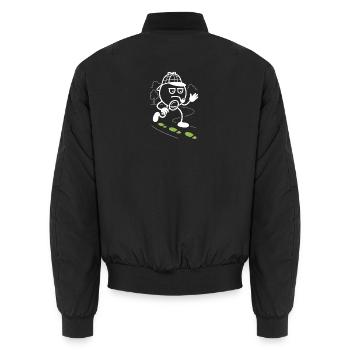 Ribbo en détective à la recherche d’indices - Bomber unisexe - noir - Dos - AI Model Male 185 light (185cm)