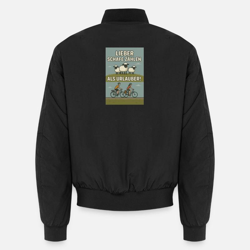Lieber Schafe zählen als Urlauber Unisex Bomberjacke