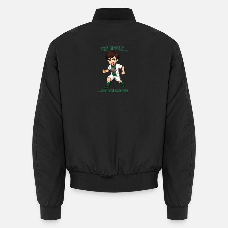 Garçon combattant avec motif loup - Bomber unisexe - noir