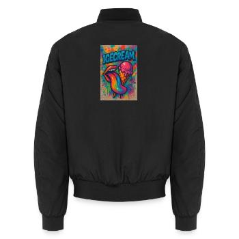 ICECREAM - Unisex Bomberjacke - Schwarz - Hinten - AI Model Male 185 light (185cm)