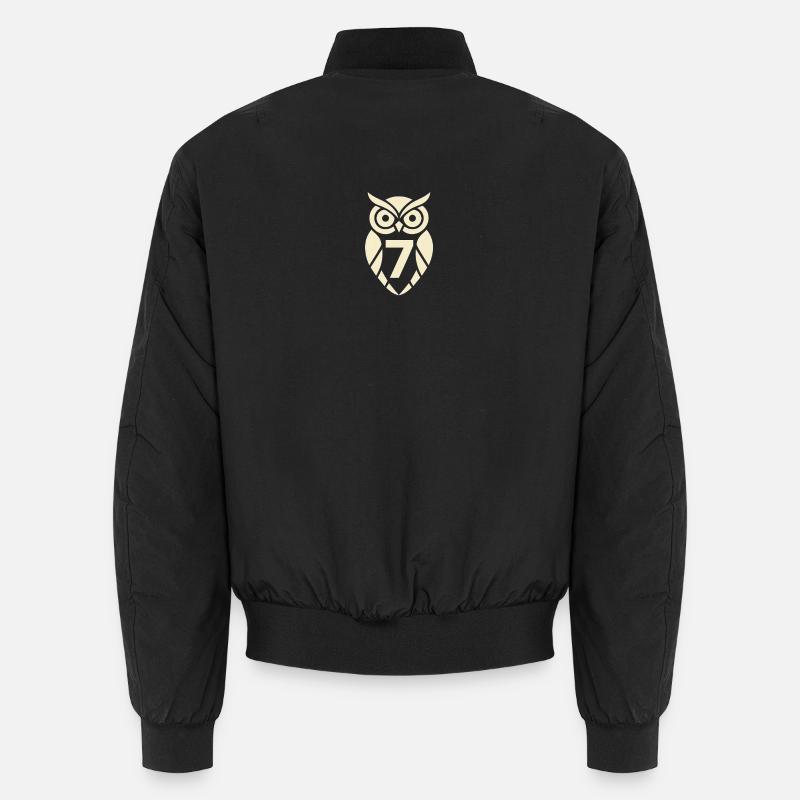 Hibou minimaliste avec design numéro sept Bomber unisexe