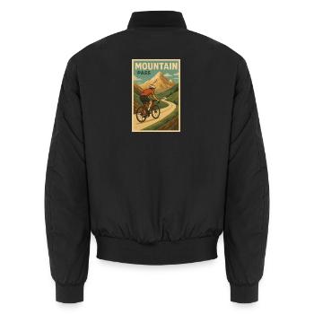 Bikepass Bergpass - Unisex Bomberjacke - Schwarz - Hinten - AI Model Male 185 light (185cm)