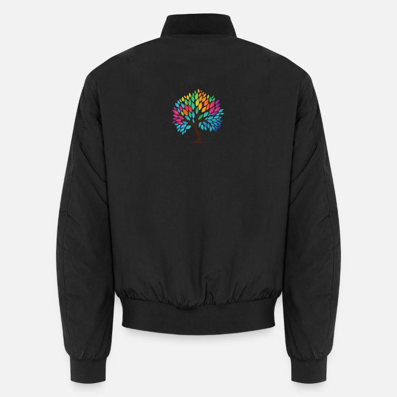 Arbre de vie en arc-en-ciel - Bomber unisexe - noir