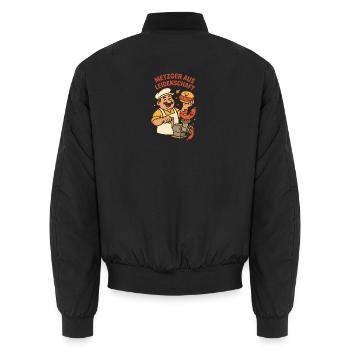 Leidenschaftlicher Metzger mit Humor - Unisex Bomberjacke - Schwarz - Hinten - AI Model Male 185 light (185cm)