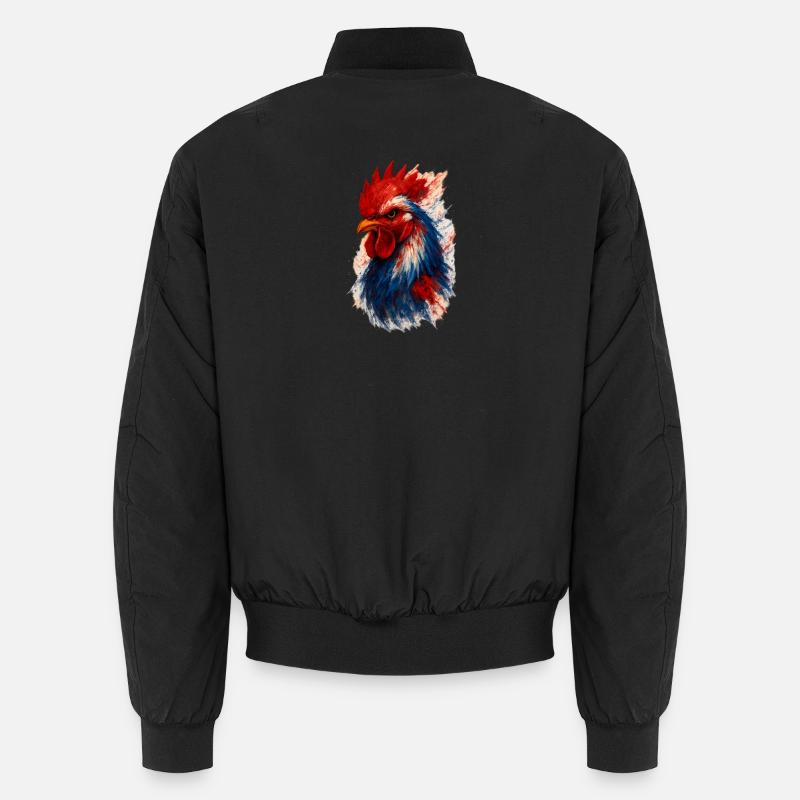 Französischer Hahn (Trikolore) Unisex Bomberjacke