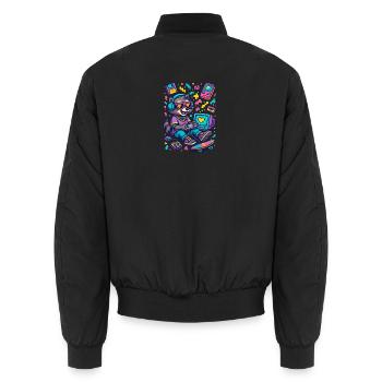 Raccoon Gamer - Bomber unisexe - noir - Dos - AI Model Male 185 light (185cm)