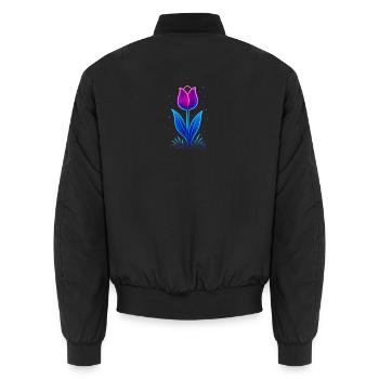 Neon Tulpe - Unisex Bomberjacke - Schwarz - Hinten - AI Model Male 185 light (185cm)