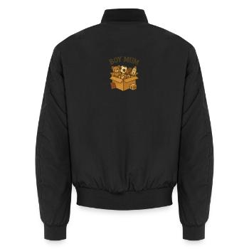 Toy Box Boy Mum Design - Unisex Bomber Jacket - black - Back - AI Model Male 185 light (185cm)