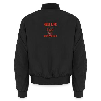 Lustiges Sprüche Shirt – Heel Life Wrestling Fans - Unisex Bomberjacke - Schwarz - Hinten - AI Model Male 185 light (185cm)