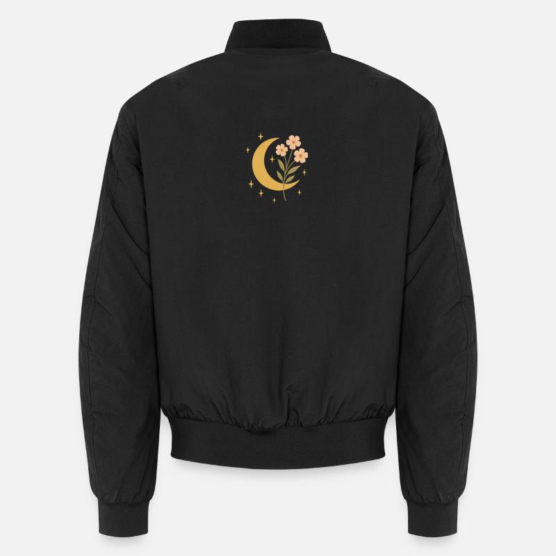 Conception d’illustration de lune et de fleurs Bomber unisexe