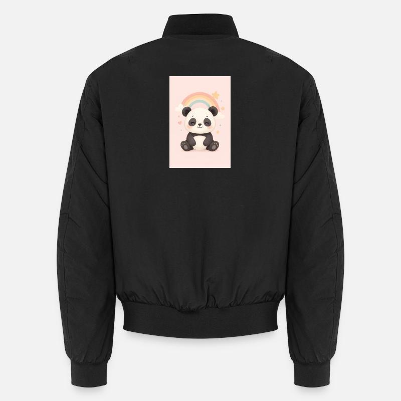 Panda mignon avec arc-en-ciel et étoiles Bomber unisexe