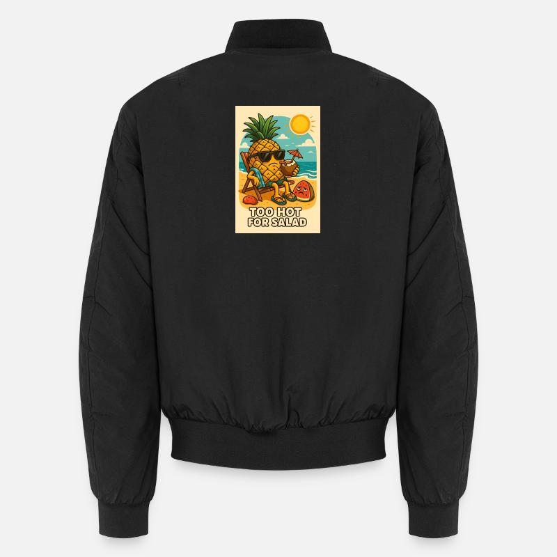 Ananas mit Sonnenbrille am Strand Unisex Bomberjacke