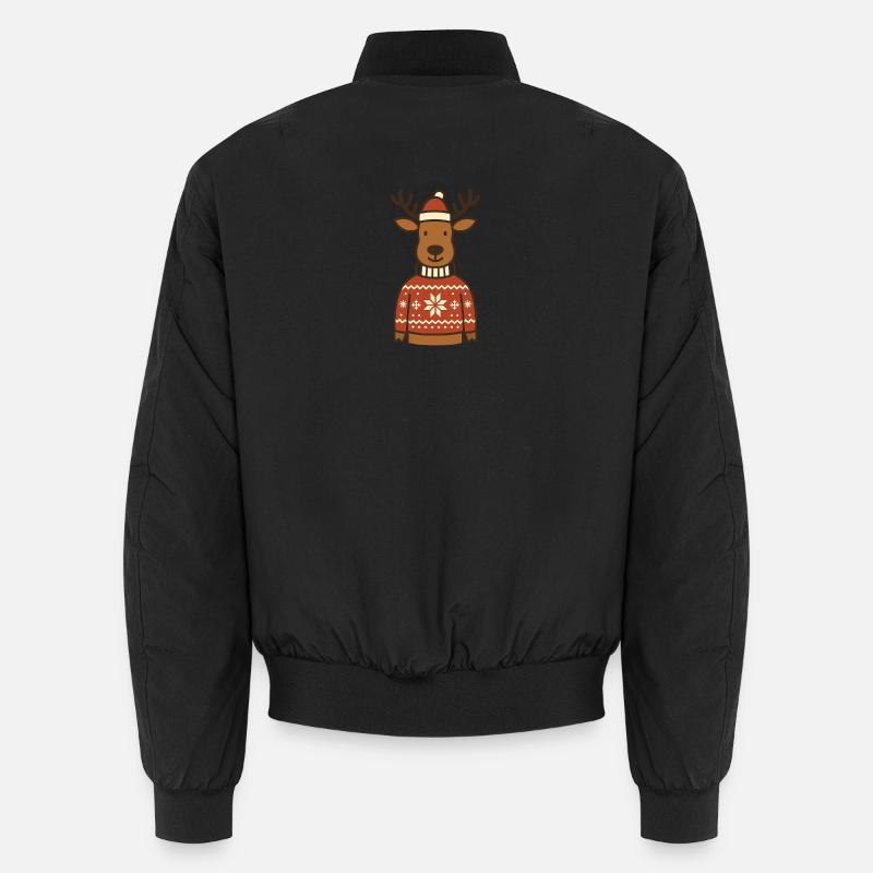 Drôle de renne en pull norvégien Bomber unisexe