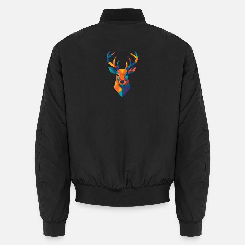 Deer Head | Deer Print / Print / Design - Unisex Bomber Jacket - black