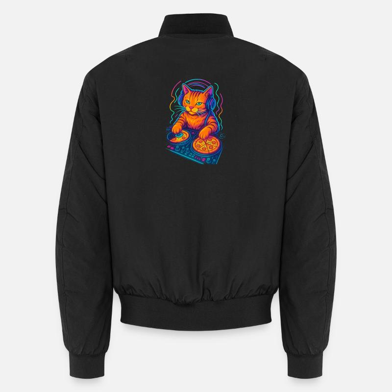 Néon DJ Cat Design Bomber unisexe