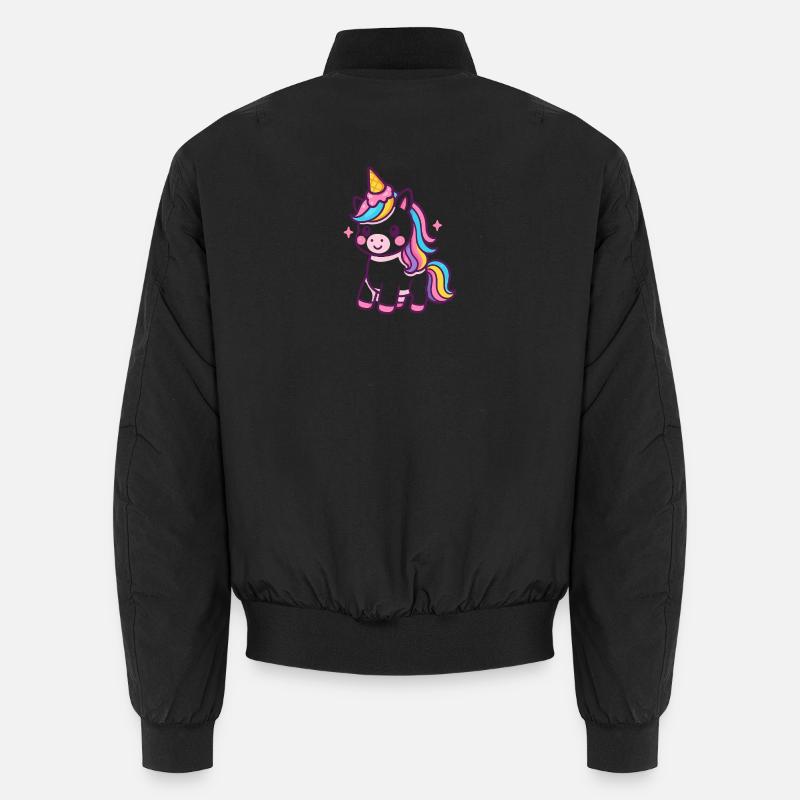 Licorne colorée avec crinière arc-en-ciel Bomber unisexe
