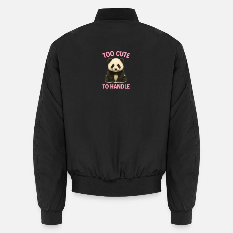 Niedlicher Panda mit Spruch - Unisex Bomberjacke - Schwarz