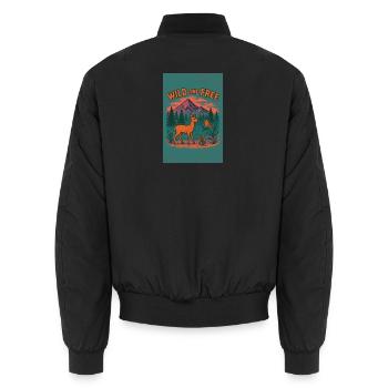 Wild und Frei Naturlandschaft - Unisex Bomberjacke - Schwarz - Hinten - AI Model Male 185 light (185cm)