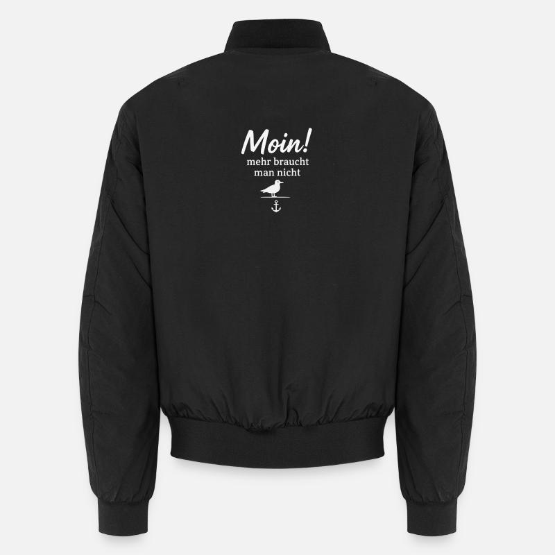 Moin Seeflair Spruch mit Möwe und Anker Unisex Bomberjacke