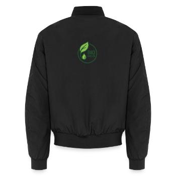 Chemise à logo organique à l’intérieur des feuilles - Bomber unisexe - noir - Dos - AI Model Male 185 light (185cm)
