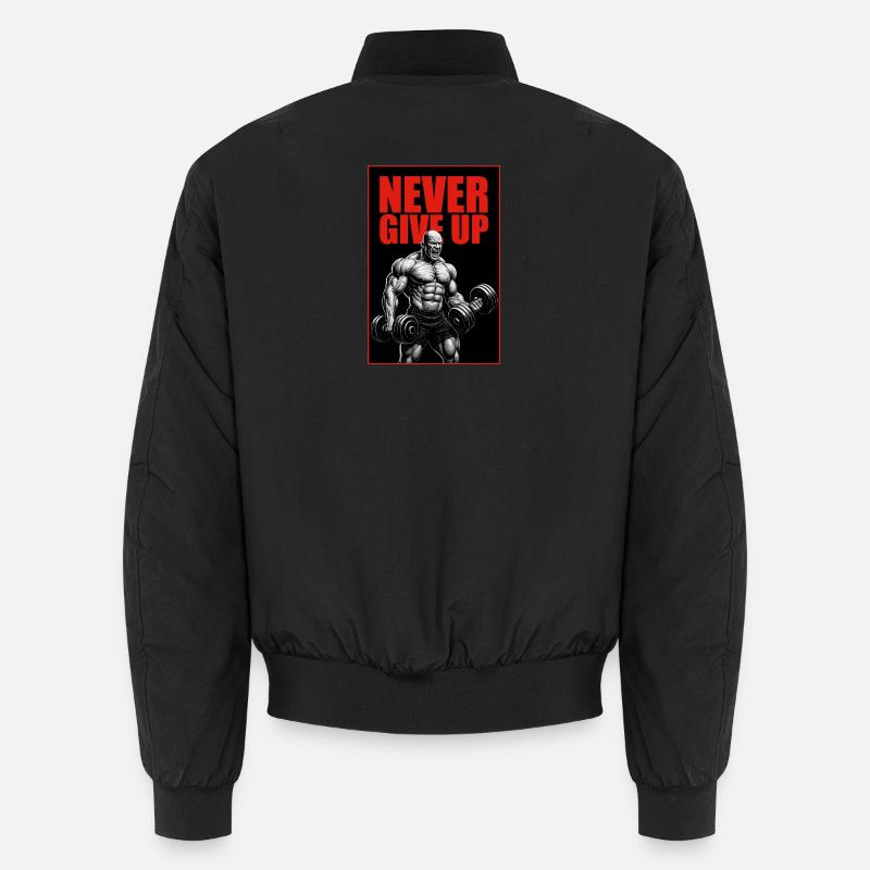 Never_Give_Up - Unisex Bomber Jacket - black