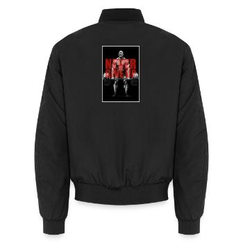 Never_Give_up_2 - Unisex Bomberjacke - Schwarz - Hinten - AI Model Male 185 light (185cm)