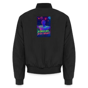 Techno - Bomber unisexe - noir - Dos - AI Model Male 185 light (185cm)