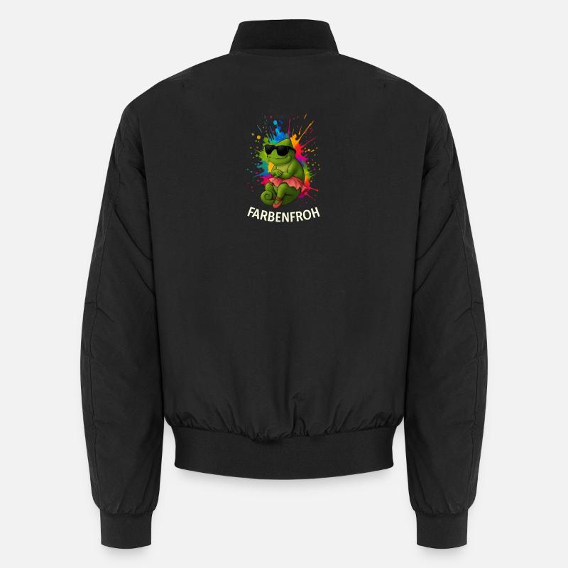 Farbfroher Frosch mit Spektrum - Unisex Bomberjacke - Schwarz