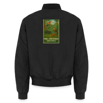 T-Shirt Corcovado Park, Costa Rica - Unisex Bomberjacke - Schwarz - Hinten - AI Model Male 185 light (185cm)