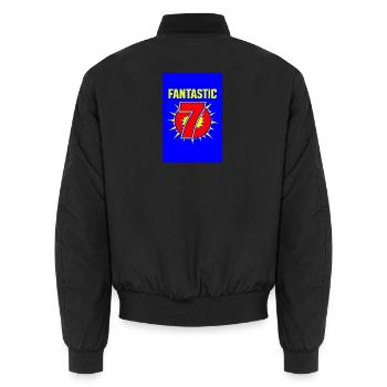 Fantastische 7 Retro-Serien - Unisex Bomberjacke - Schwarz - Hinten - AI Model Male 185 light (185cm)