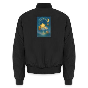 Nachtstern Kuschelwelt - Unisex Bomberjacke - Schwarz - Hinten - AI Model Male 185 light (185cm)