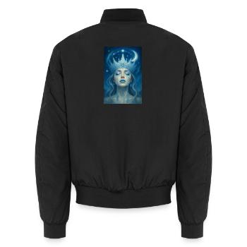 Icy Moon Queen - Unisex Bomber Jacket - black - Back - AI Model Male 185 light (185cm)