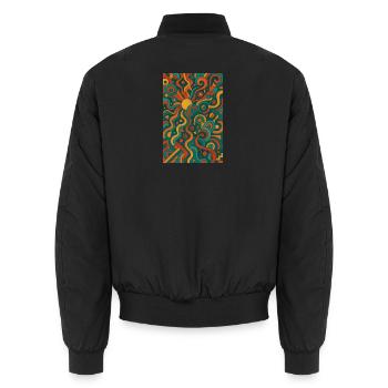 abstract colours - Unisex Bomber Jacket - black - Back - AI Model Male 185 light (185cm)