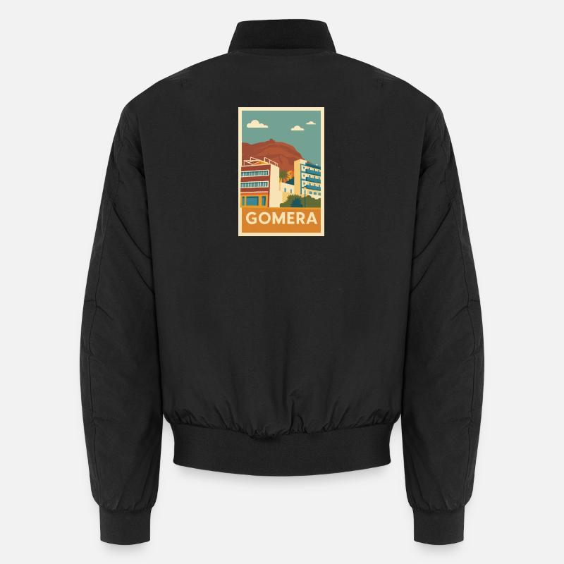 Gomera Inselpanorama - Unisex Bomberjacke - Schwarz