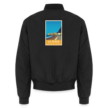 La Playa Poster Valle Gran Rey - Unisex Bomberjacke - Schwarz - Hinten - AI Model Male 185 light (185cm)