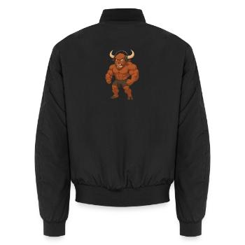 Taureau buffle Musclé Beats musculation sport - Bomber unisexe - noir - Dos - AI Model Male 185 light (185cm)