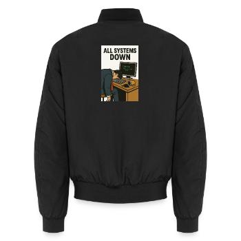 Tous les systèmes en panne Informatique Humour Caricature - Bomber unisexe - noir - Dos - AI Model Male 185 light (185cm)