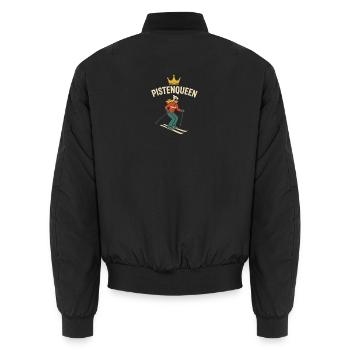 Pistequeen Skiing Women's Holiday Slope Retro - Unisex Bomber Jacket - black - Back - AI Model Male 185 light (185cm)