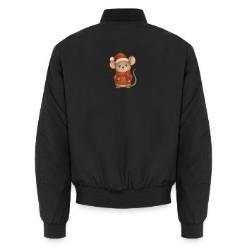 Maus_Weihnachts - Unisex Bomberjacke - Schwarz - Hinten - AI Model Male 185 light (185cm)