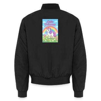 Petite Licorne Arc-en-Ciel - Bomber unisexe - noir - Dos - AI Model Male 185 light (185cm)